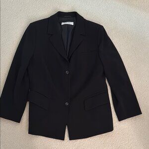Laurel Wool Black Blazer with Notched Lapels and Tailored Fit